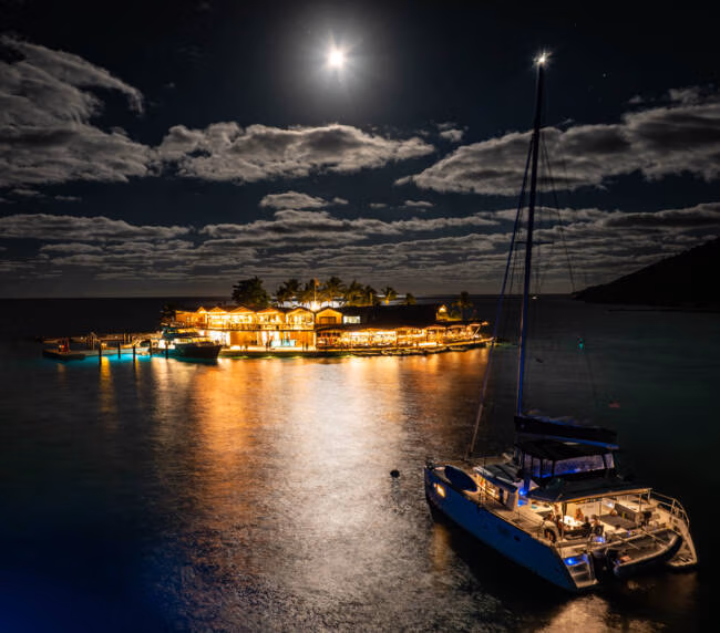 Saba Rock BVI Per Cabin Night Shot