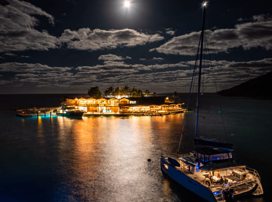 Saba Rock BVI Per Cabin Night Shot