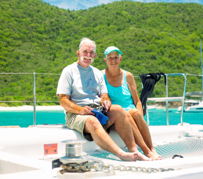 Couple on yacht charter